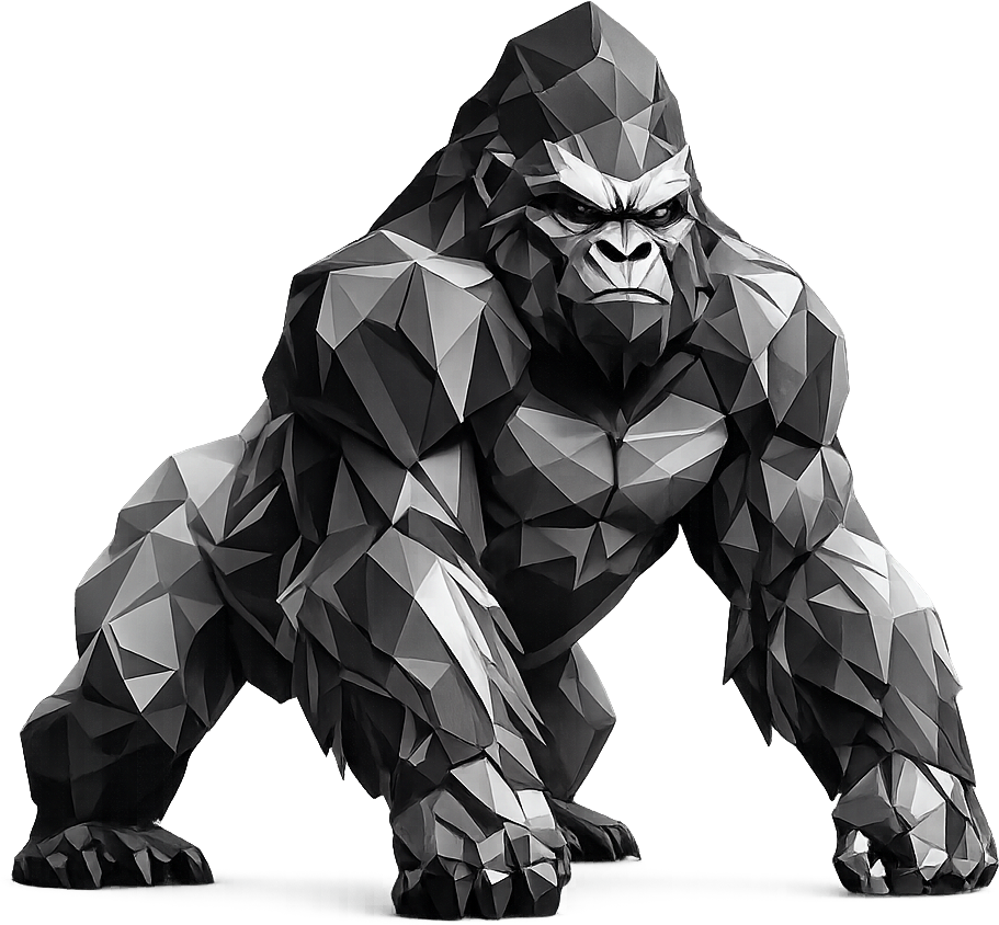 Горила — low-poly ілюстрація
