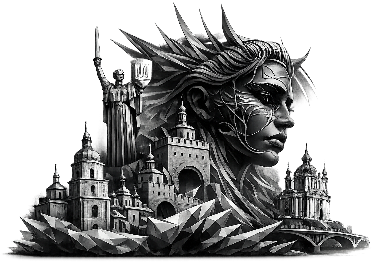 Київські пам'ятки — low-poly ілюстрація